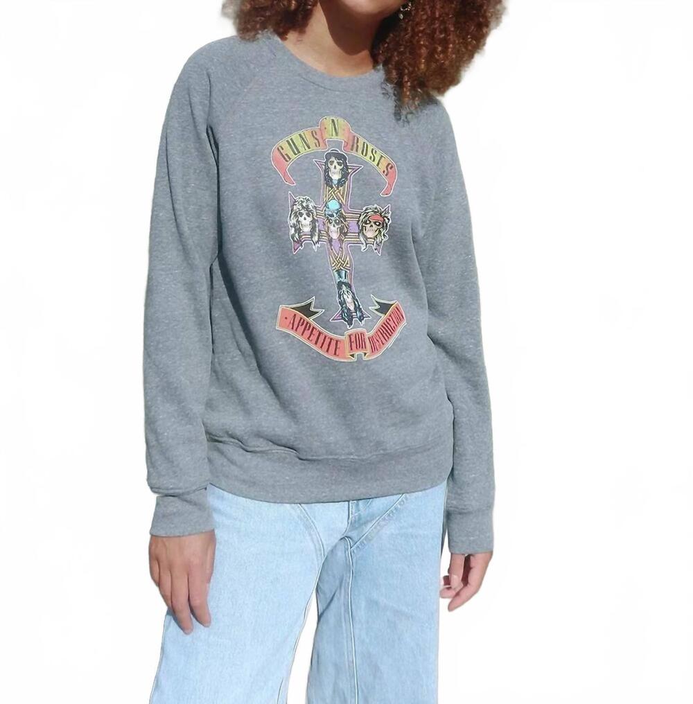 NEW PEOPLE OF LEISURE guns n roses appetite for destruction fleece sweatshirt in
